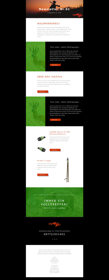 Jagdfux Newsletter Anmeldung