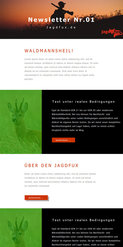 Jagdfux Newsletter Anmeldung