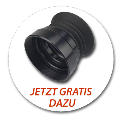 Gratis dazu: Gummi Schraub-Okular ohne Vergrößerung